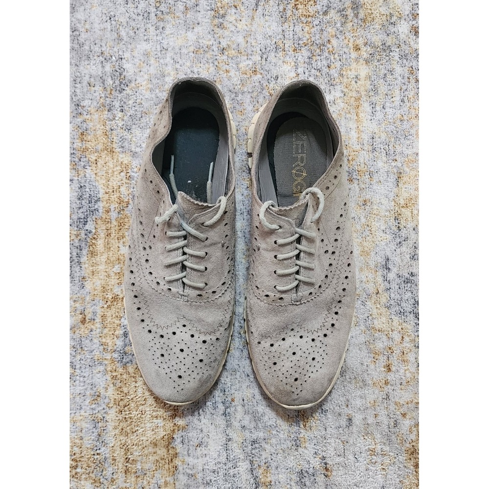 Cole Haan Women's ZeroGrand Grey Suede Wingtip Oxford D4409 Size 7B